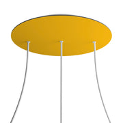 Rosone XXL Rose-One rotondo, diametro 400 mm con 3 fori in linea e 4 fori laterali - Mostarda Bianco