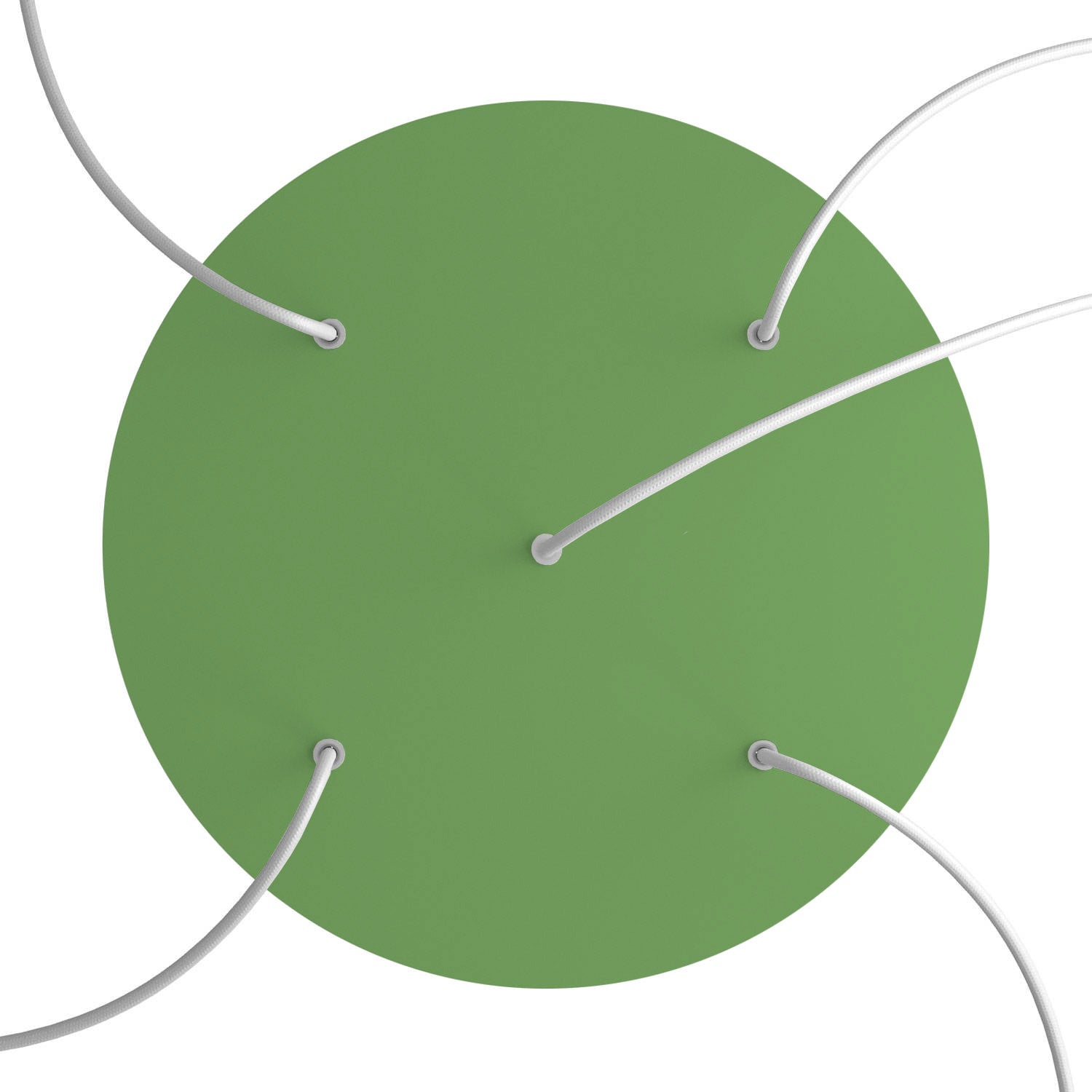 Rosone XXL Rose - One rotondo, diametro 400 mm con 5 fori e 4 fori laterali - Verde prato - Creative Cables