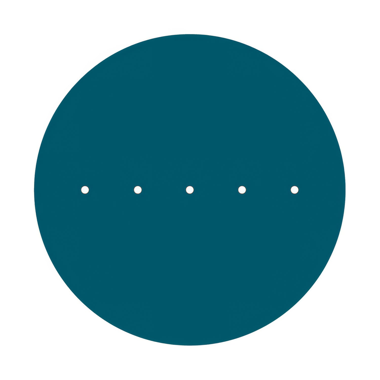 Rosone XXL Rose-One rotondo, diametro 400 mm con 5 fori in linea e 4 fori laterali - Petrolio Bianco