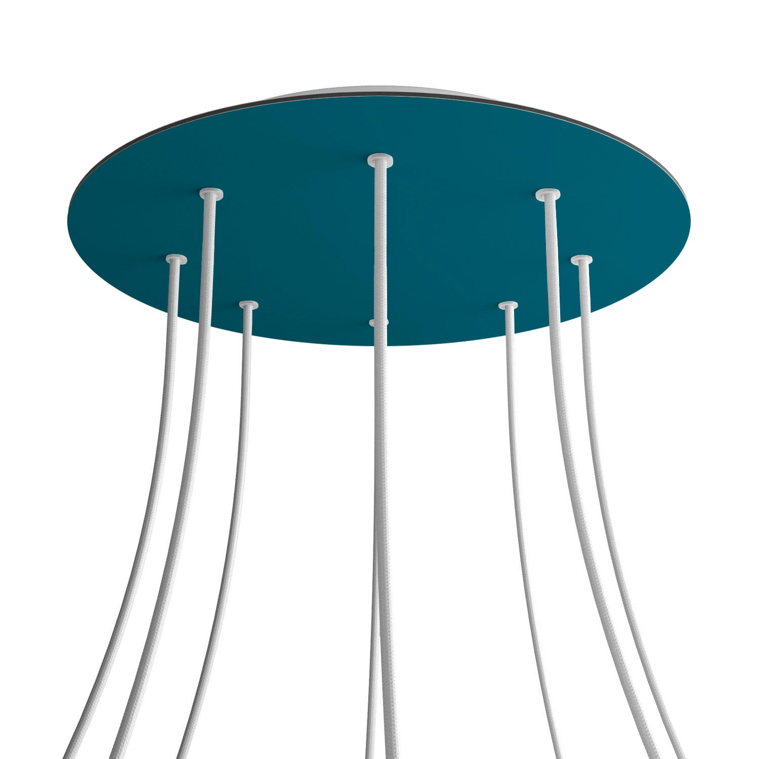 Rosone XXL Rose-One rotondo, diametro 400 mm con 8 fori e 4 fori laterali - Petrolio Bianco