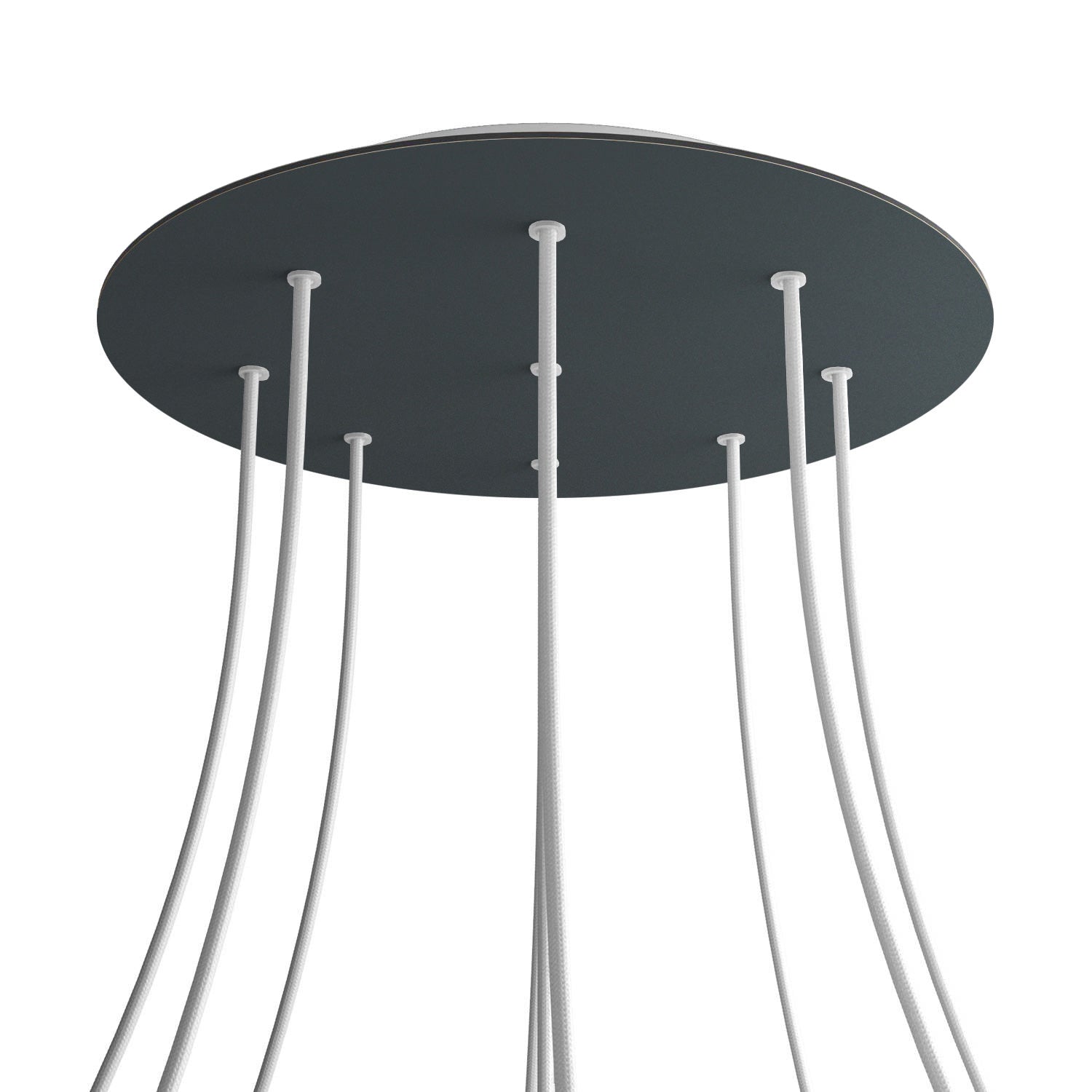 Rosone XXL Rose-One rotondo, diametro 400 mm con 9 fori e 4 fori laterali - Antracite Bianco