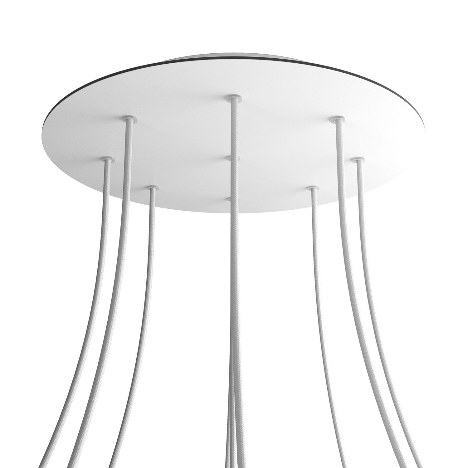 Rosone XXL Rose-One rotondo, diametro 400 mm con 9 fori e 4 fori laterali - Bianco opaco Bianco