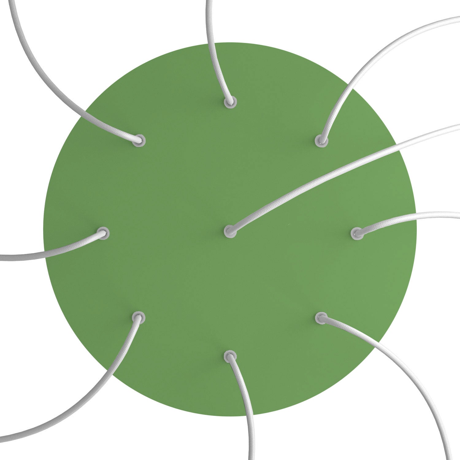 Rosone XXL Rose - One rotondo, diametro 400 mm con 9 fori e 4 fori laterali - Verde prato - Creative Cables