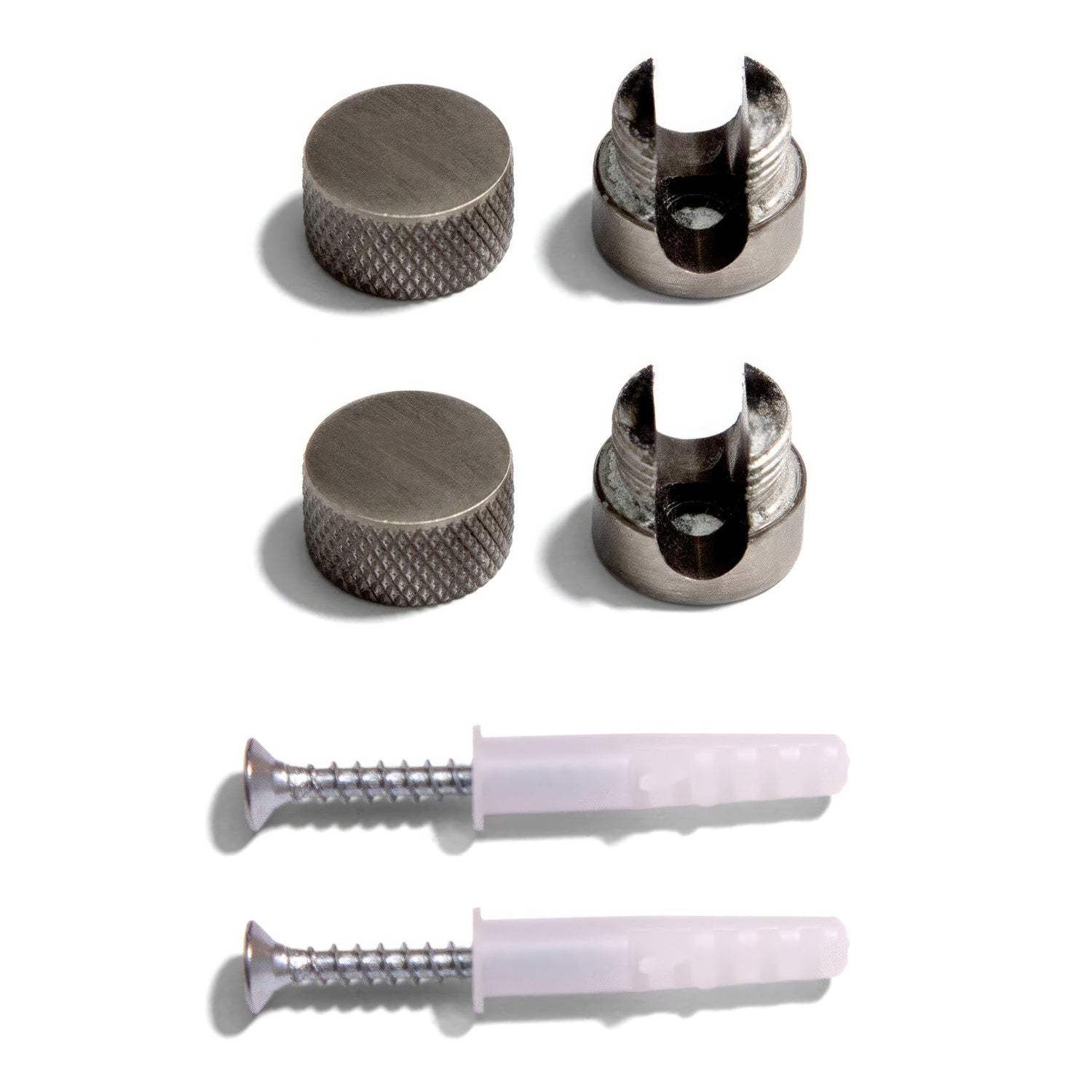 Sarè - Fissaggio a parete, passacavo in metallo per cavo tessile - Titanio satinato