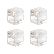 Set 4 Cube Clip Trasparente - Mini fissaggio a parete per cavo tessile
