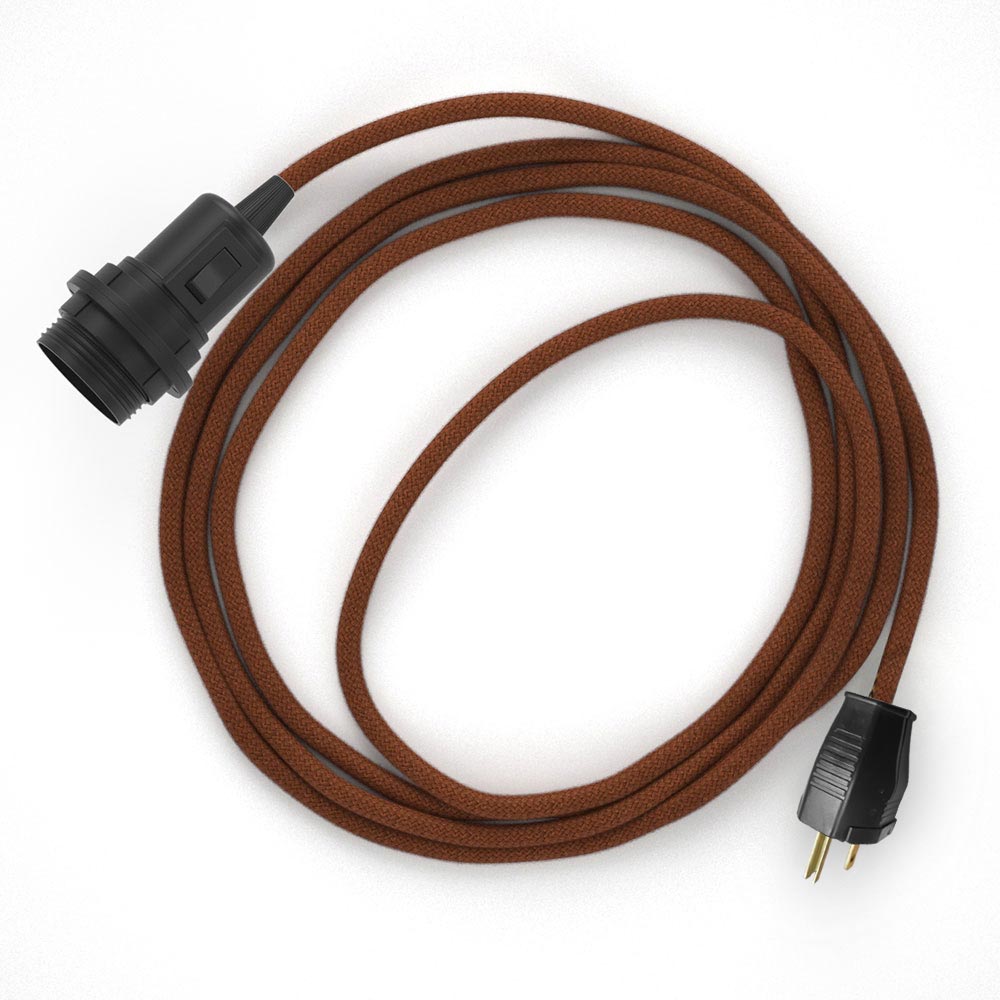 Snake for lampshade - Plug-in lamp with colored fabric cable - RC23