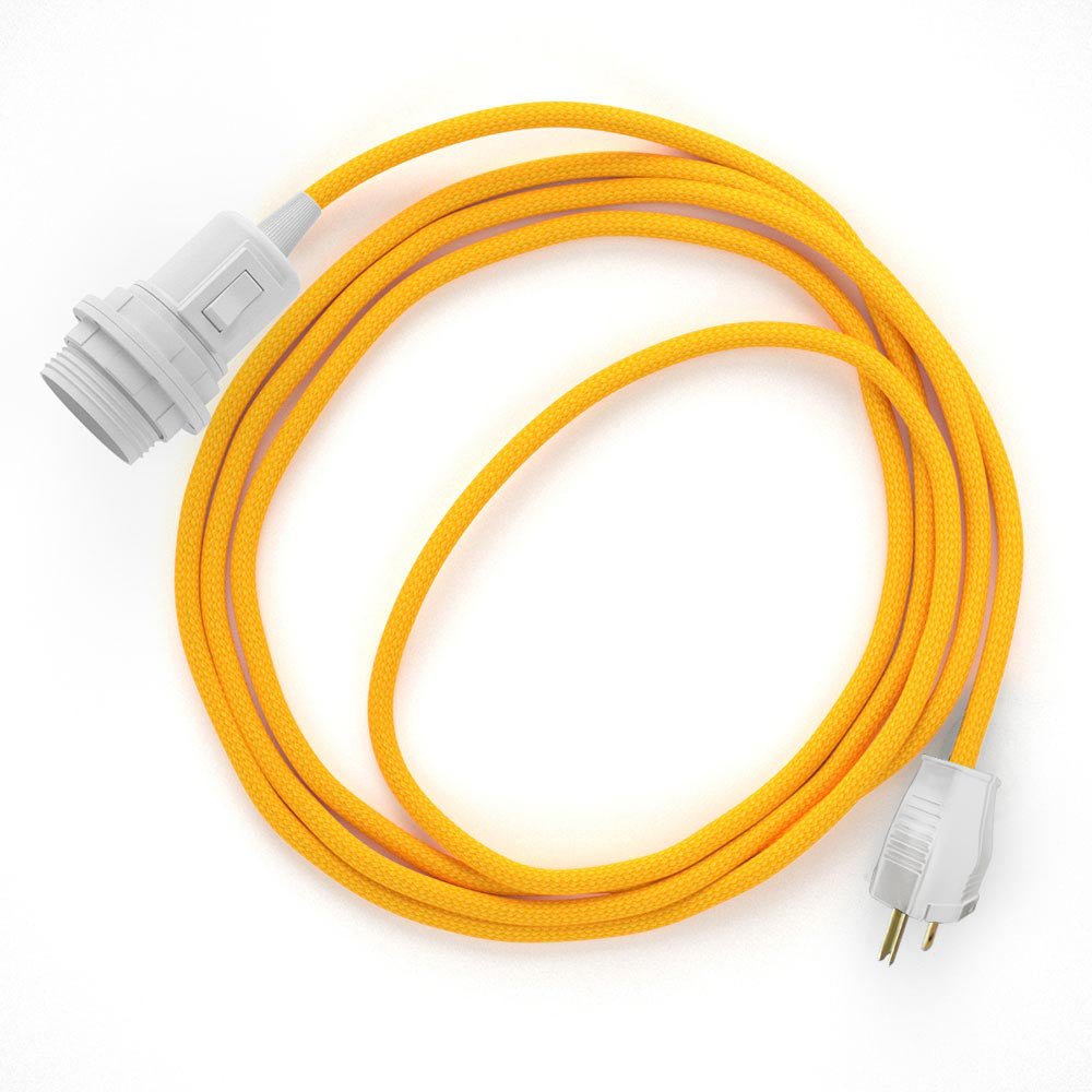 Snake for lampshade - Plug-in lamp with colored fabric cable - RM10