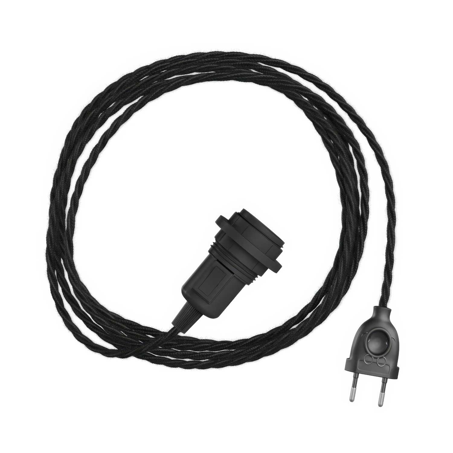 Snake Twisted per paralume - Lampada plug-in con cavo trecciato in tessuto TC04