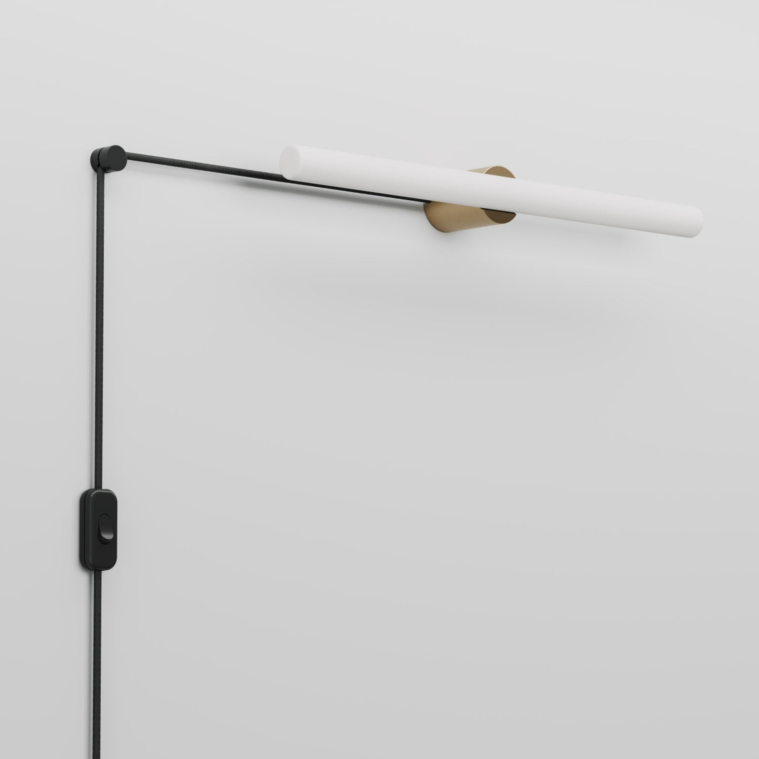 Spostaluce Plug-in Light with Metal Finish and S14d LED Linear Light Bulb - Brushed Bronze