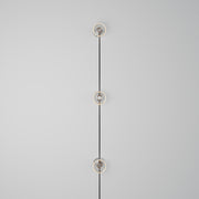 Spostaluce wall lamp with plug, 3 Ghost bulbs and black cable