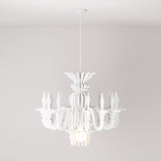 Suspension Lamp with Classic SHHANDELIER Shade Made of Sound-Absorbing Material - White melange