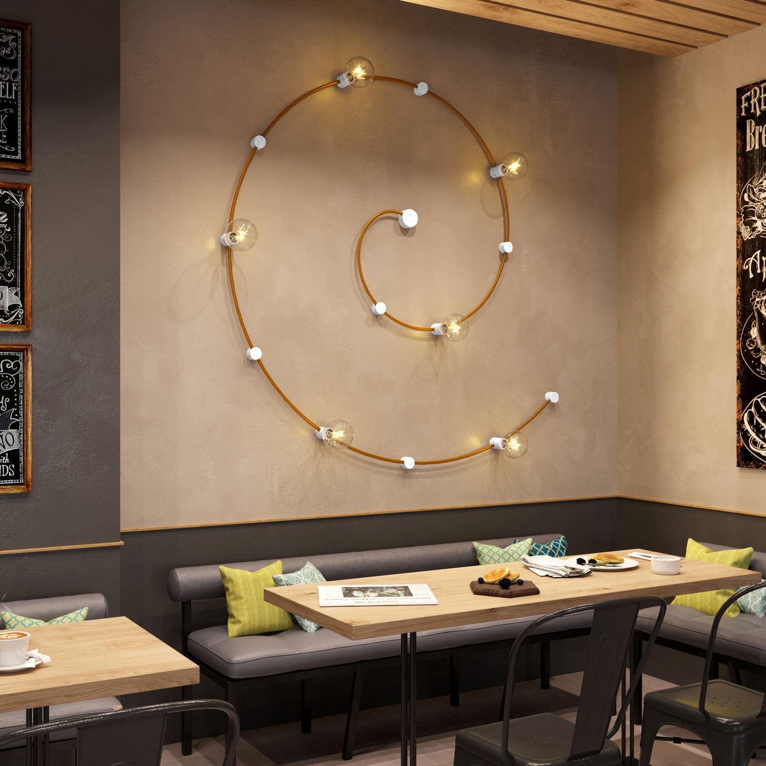 Terminale in legno per cavo per catenaria e sistema Filé. Made in Italy - Bianco