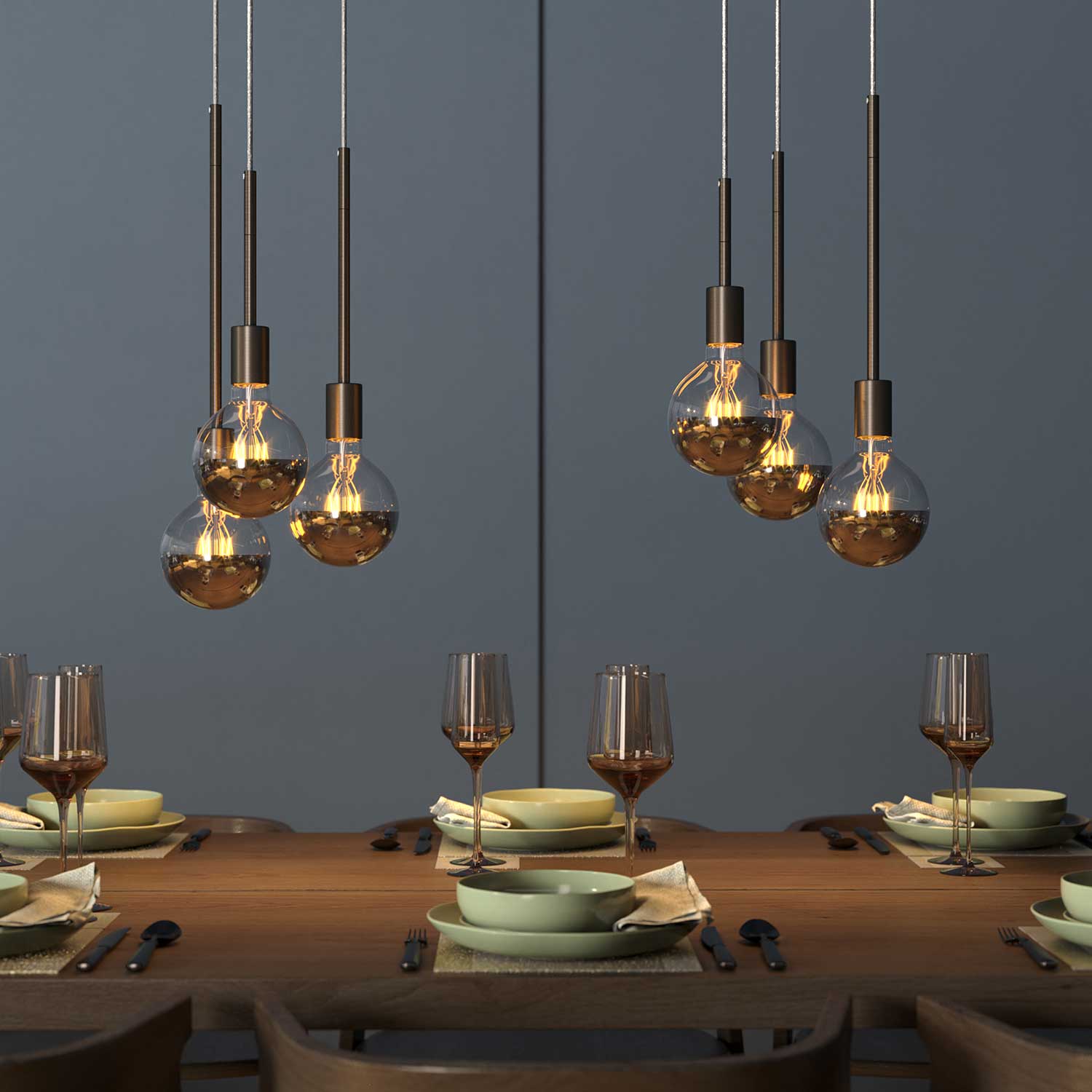 Tubo di estensione in metallo per lampade a sospensione o da tavolo - Titanio satinato