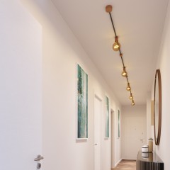 Filé systeem: het snoer van lichten om muren en plafonds te versieren 